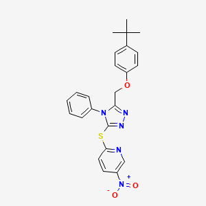 2-({5-[(4-tert-butylphenoxy)methyl]-4-phenyl-4H-1,2,4-triazol-3-yl}sulfanyl)-5-nitropyridine