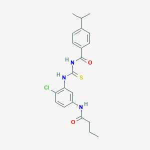 N-[4-chloro-3-({[(4-isopropylbenzoyl)amino]carbothioyl}amino)phenyl]butanamide