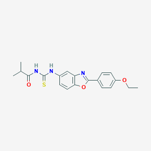 molecular formula C20H21N3O3S B399728 N-{[2-(4-ethoxyphenyl)-1,3-benzoxazol-5-yl]carbamothioyl}-2-methylpropanamide 