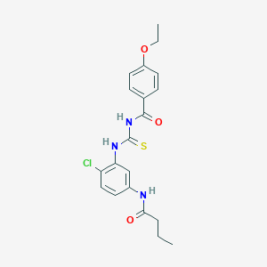 molecular formula C20H22ClN3O3S B399729 N-{[5-(butanoylamino)-2-chlorophenyl]carbamothioyl}-4-ethoxybenzamide 