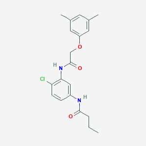 molecular formula C20H23ClN2O3 B399734 N-(4-chloro-3-{[(3,5-dimethylphenoxy)acetyl]amino}phenyl)butanamide 
