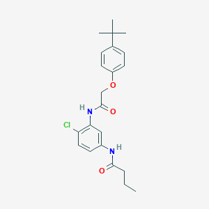 molecular formula C22H27ClN2O3 B399735 N-(3-{[(4-tert-butylphenoxy)acetyl]amino}-4-chlorophenyl)butanamide 