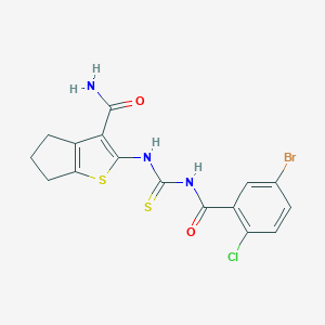 2-({[(5-bromo-2-chlorobenzoyl)amino]carbothioyl}amino)-5,6-dihydro-4H-cyclopenta[b]thiophene-3-carboxamide
