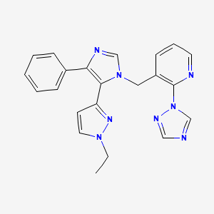 3-{[5-(1-ethyl-1H-pyrazol-3-yl)-4-phenyl-1H-imidazol-1-yl]methyl}-2-(1H-1,2,4-triazol-1-yl)pyridine