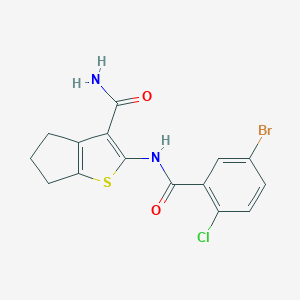 2-[(5-bromo-2-chlorobenzoyl)amino]-5,6-dihydro-4H-cyclopenta[b]thiophene-3-carboxamide