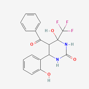 4-hydroxy-6-(2-hydroxyphenyl)-5-(phenylcarbonyl)-4-(trifluoromethyl)tetrahydropyrimidin-2(1H)-one