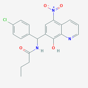 N-[(4-chlorophenyl)(8-hydroxy-5-nitroquinolin-7-yl)methyl]butanamide