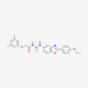 molecular formula C26H25N3O4S B399745 N-[(3,5-dimethylphenoxy)acetyl]-N'-[2-(4-ethoxyphenyl)-1,3-benzoxazol-5-yl]thiourea 