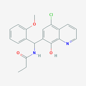 N-[(5-chloro-8-hydroxy-7-quinolinyl)(2-methoxyphenyl)methyl]propanamide