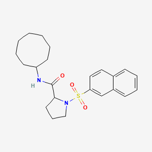 molecular formula C23H30N2O3S B3997459 N-cyclooctyl-1-naphthalen-2-ylsulfonylpyrrolidine-2-carboxamide 