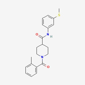 1-(2-METHYLBENZOYL)-N-[3-(METHYLSULFANYL)PHENYL]PIPERIDINE-4-CARBOXAMIDE