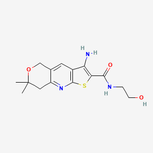 3-AMINO-N~2~-(2-HYDROXYETHYL)-7,7-DIMETHYL-7,8-DIHYDRO-5H-PYRANO[4,3-B]THIENO[3,2-E]PYRIDINE-2-CARBOXAMIDE