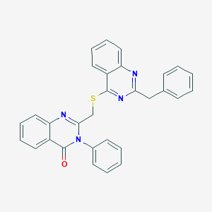 molecular formula C30H22N4OS B399753 2-{[(2-benzylquinazolin-4-yl)thio]methyl}-3-phenylquinazolin-4(3H)-one 