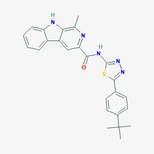 molecular formula C25H23N5OS B399756 N-[5-(4-tert-butylphenyl)-1,3,4-thiadiazol-2-yl]-1-methyl-9H-beta-carboline-3-carboxamide 