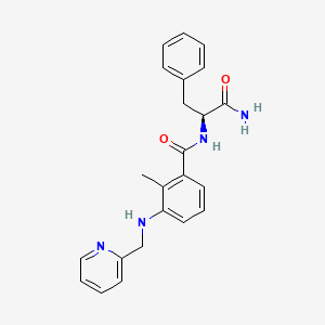 N-[(1S)-2-amino-1-benzyl-2-oxoethyl]-2-methyl-3-[(pyridin-2-ylmethyl)amino]benzamide