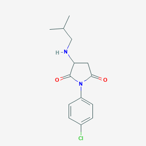 molecular formula C14H17ClN2O2 B399760 1-(4-Chlorophenyl)-3-(isobutylamino)-2,5-pyrrolidinedione 