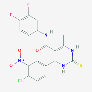 4-(4-chloro-3-nitrophenyl)-N-(3,4-difluorophenyl)-6-methyl-2-sulfanylidene-3,4-dihydro-1H-pyrimidine-5-carboxamide