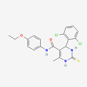 molecular formula C20H19Cl2N3O2S B3997629 4-(2,6-dichlorophenyl)-N-(4-ethoxyphenyl)-6-methyl-2-sulfanylidene-3,4-dihydro-1H-pyrimidine-5-carboxamide 