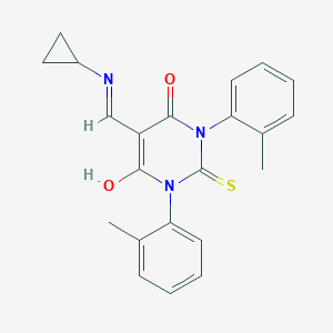 5-[(cyclopropylamino)methylene]-1,3-bis(2-methylphenyl)-2-thioxodihydro-4,6(1H,5H)-pyrimidinedione