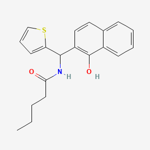 molecular formula C20H21NO2S B3997637 N-[(1-Hydroxynaphthalen-2-YL)(thiophen-2-YL)methyl]pentanamide 