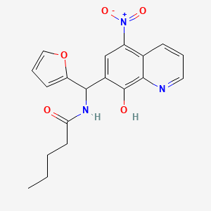 N-[furan-2-yl-(8-hydroxy-5-nitroquinolin-7-yl)methyl]pentanamide