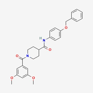 molecular formula C28H30N2O5 B3997668 N-[4-(benzyloxy)phenyl]-1-[(3,5-dimethoxyphenyl)carbonyl]piperidine-4-carboxamide 