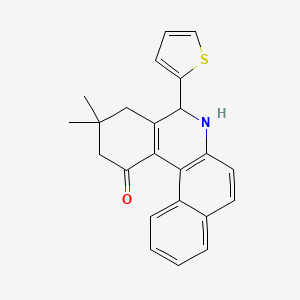 molecular formula C23H21NOS B3997691 3,3-dimethyl-5-(thiophen-2-yl)-3,4,5,6-tetrahydrobenzo[a]phenanthridin-1(2H)-one 