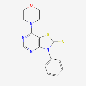 molecular formula C15H14N4OS2 B3997733 7-(4-morpholinyl)-3-phenyl[1,3]thiazolo[4,5-d]pyrimidine-2(3H)-thione 