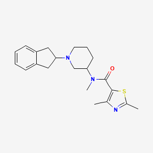 molecular formula C21H27N3OS B3997744 N-[1-(2,3-dihydro-1H-inden-2-yl)-3-piperidinyl]-N,2,4-trimethyl-1,3-thiazole-5-carboxamide 