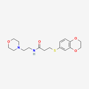 3-(2,3-dihydro-1,4-benzodioxin-6-ylthio)-N-(2-morpholin-4-ylethyl)propanamide