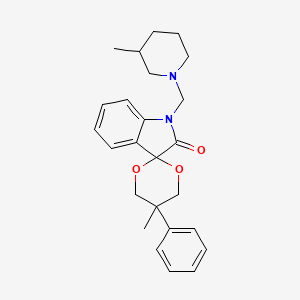 molecular formula C25H30N2O3 B3997755 5-Methyl-1'-[(3-methylpiperidin-1-YL)methyl]-5-phenyl-1',2'-dihydrospiro[1,3-dioxane-2,3'-indol]-2'-one 