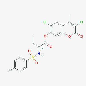 3,6-DICHLORO-4-METHYL-2-OXO-2H-CHROMEN-7-YL 2-(4-METHYLBENZENESULFONAMIDO)BUTANOATE