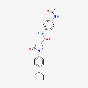 molecular formula C23H27N3O3 B3997783 1-[4-(BUTAN-2-YL)PHENYL]-N-(4-ACETAMIDOPHENYL)-5-OXOPYRROLIDINE-3-CARBOXAMIDE 