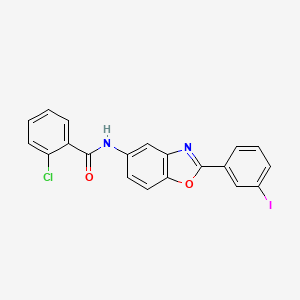 molecular formula C20H12ClIN2O2 B3997803 2-chloro-N-[2-(3-iodophenyl)-1,3-benzoxazol-5-yl]benzamide 