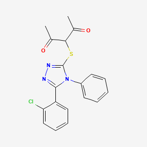 3-{[5-(2-chlorophenyl)-4-phenyl-4H-1,2,4-triazol-3-yl]sulfanyl}-2,4-pentanedione