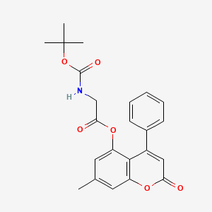 molecular formula C23H23NO6 B3997837 7-methyl-2-oxo-4-phenyl-2H-chromen-5-yl N-(tert-butoxycarbonyl)glycinate 