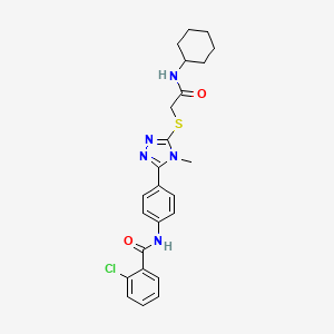 2-chloro-N-[4-[5-[2-(cyclohexylamino)-2-oxoethyl]sulfanyl-4-methyl-1,2,4-triazol-3-yl]phenyl]benzamide