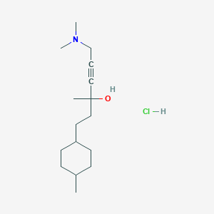 molecular formula C16H30ClNO B3997866 6-(dimethylamino)-3-methyl-1-(4-methylcyclohexyl)hex-4-yn-3-ol;hydrochloride 