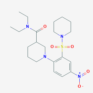 N,N-diethyl-1-(4-nitro-2-piperidin-1-ylsulfonylphenyl)piperidine-3-carboxamide