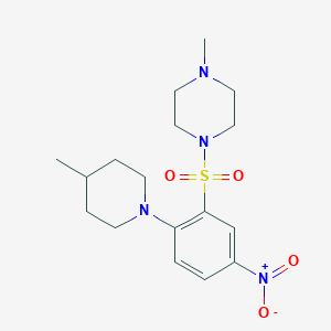 1-Methyl-4-[2-(4-methylpiperidin-1-yl)-5-nitrophenyl]sulfonylpiperazine