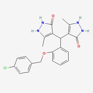 4,4'-({2-[(4-chlorobenzyl)oxy]phenyl}methylene)bis(3-methyl-1H-pyrazol-5-ol)