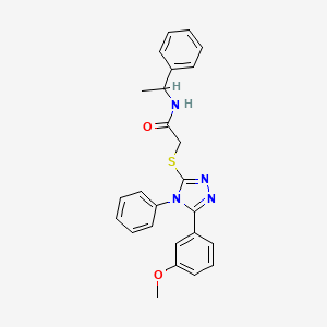 2-{[5-(3-methoxyphenyl)-4-phenyl-4H-1,2,4-triazol-3-yl]sulfanyl}-N-(1-phenylethyl)acetamide