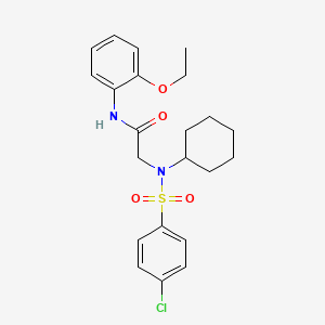 molecular formula C22H27ClN2O4S B3997988 N~2~-[(4-chlorophenyl)sulfonyl]-N~2~-cyclohexyl-N~1~-(2-ethoxyphenyl)glycinamide 