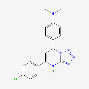 4-[5-(4-CHLOROPHENYL)-4H,7H-[1,2,3,4]TETRAZOLO[1,5-A]PYRIMIDIN-7-YL]-N,N-DIMETHYLANILINE