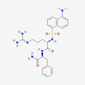 molecular formula C27H35N7O4S B039980 Dansyl-arginyl-phenylalaninamide CAS No. 122061-69-2