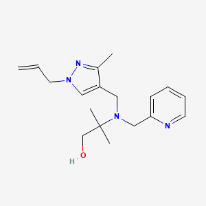 molecular formula C18H26N4O B3998004 2-[[(1-allyl-3-methyl-1H-pyrazol-4-yl)methyl](pyridin-2-ylmethyl)amino]-2-methylpropan-1-ol 