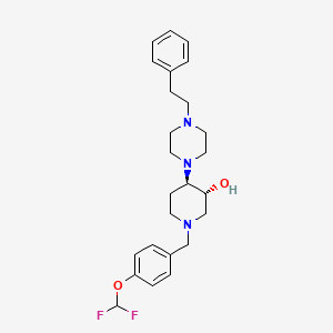 (3R*,4R*)-1-[4-(difluoromethoxy)benzyl]-4-[4-(2-phenylethyl)-1-piperazinyl]-3-piperidinol