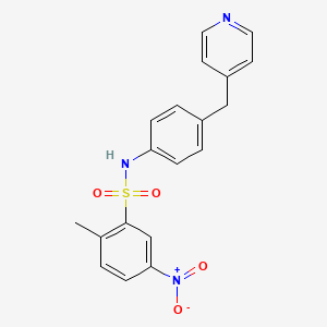 2-methyl-5-nitro-N-[4-(pyridin-4-ylmethyl)phenyl]benzenesulfonamide