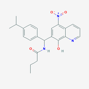 N-[(8-Hydroxy-5-nitroquinolin-7-YL)[4-(propan-2-YL)phenyl]methyl]butanamide