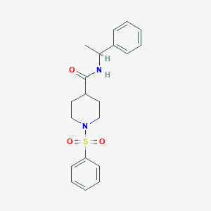 N-(1-phenylethyl)-1-(phenylsulfonyl)-4-piperidinecarboxamide